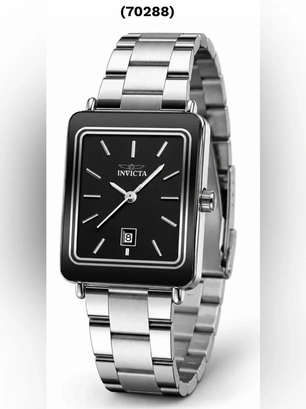 Invicta Silver Bracelet Watch with Black Dial 70288